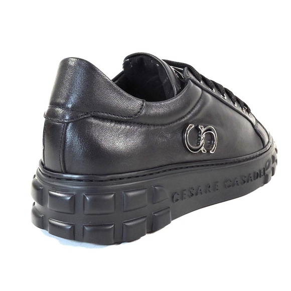 CASADEI 🇮🇹 WOMEN"S BLACK SOFT LEATHER COMFORT FASHION SNEAKERS - Picture 5 of 8